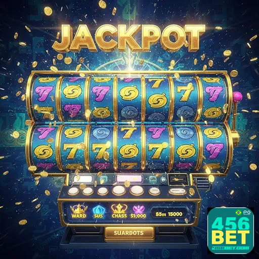 Imagem de máquinas caça-níqueis com o logo do 456bet, site de apostas e jogos de cassino online.